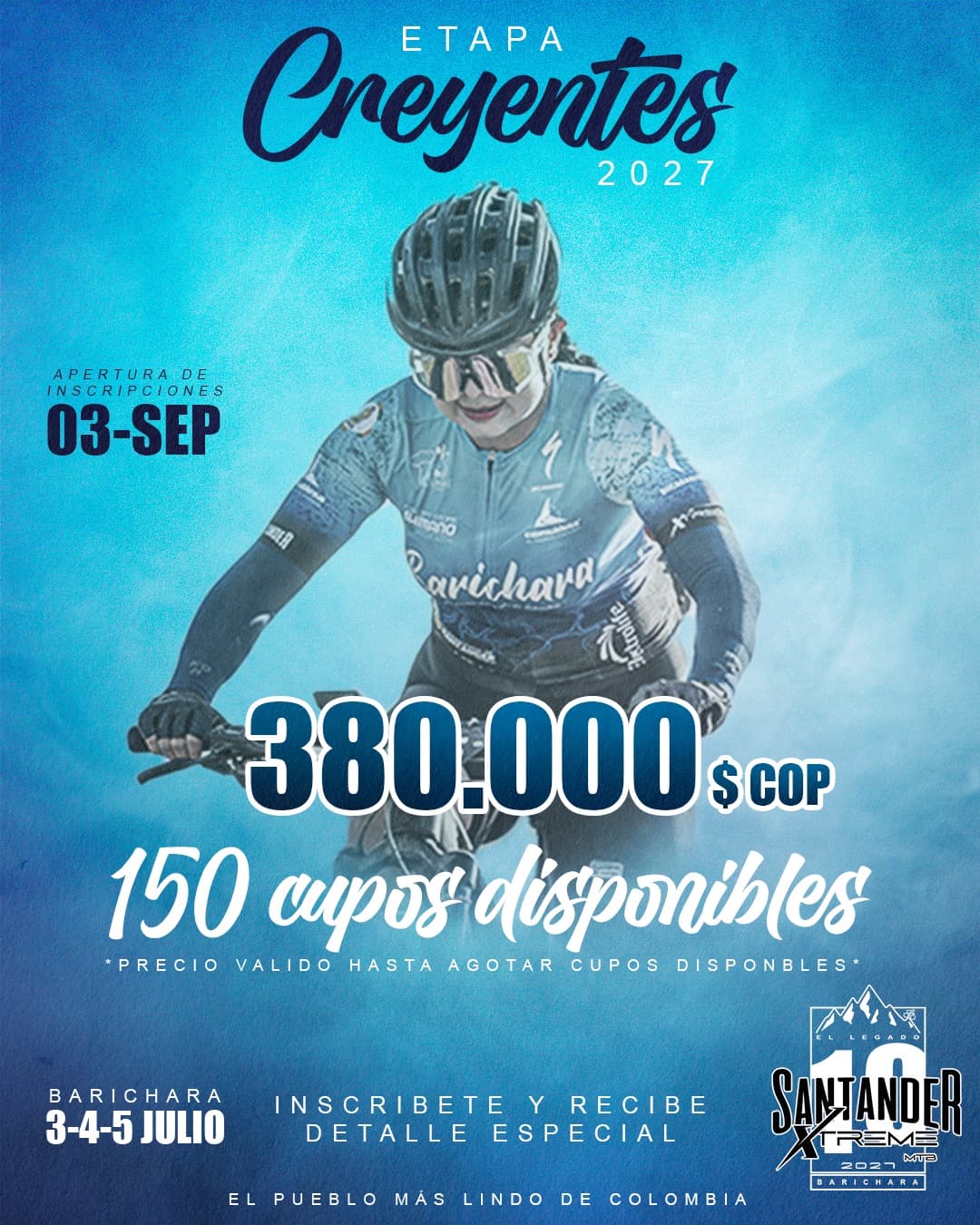 Cartel de apertura de inscripciones: $ 380.000 y 150 cupos disponibles